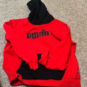 PUMA Men's Bold Red and Black Hoodie